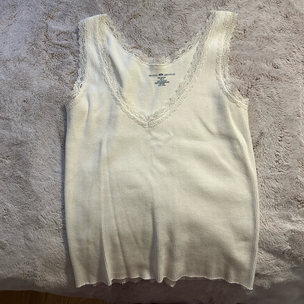 Brandy Melville White Lace Tank